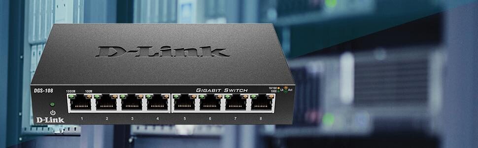 D-Link 8 Port Gigabit Unmanaged Metal Desktop Switch 